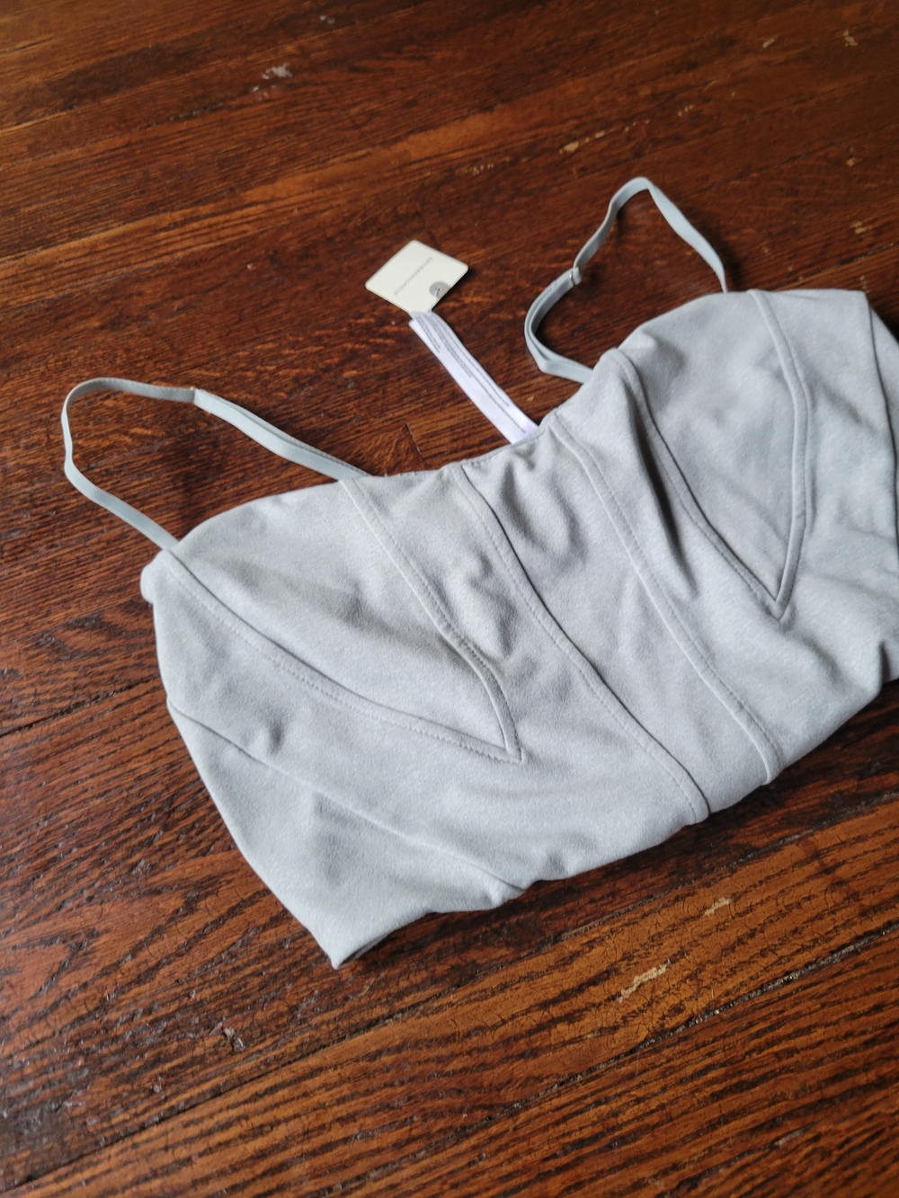 Anthropologie knit corset crop top bustier light grey New Beach Resort Sz Small - Picture 4 of 15